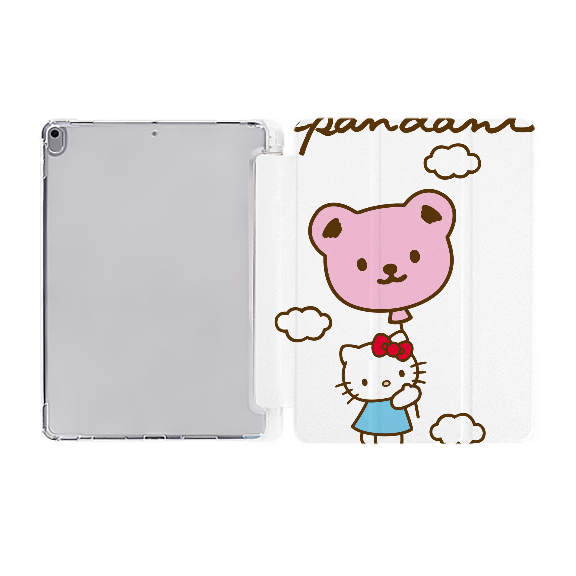 （画像用） Hello Kitty ハローキティ IPad ケース ペン収納付き 三つ折りスタンド PUレザー×シリコン 対応機種9.5/10.5/10.9インチ